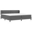 Box spring seng med hovedgærde Mørkegrå 200 x 200 cm Stof