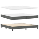 Box spring seng med hovedgærde Mørkegrå 200 x 200 cm Stof