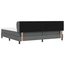 Box spring seng med hovedgærde Mørkegrå 200 x 200 cm Stof