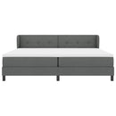 Box spring seng med hovedgærde Mørkegrå 200 x 200 cm Stof