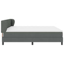 Box spring seng med hovedgærde Mørkegrå 200 x 200 cm Stof