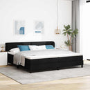 Box spring seng med hovedgærde Sort 200 x 200 cm Stof