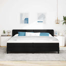 Box spring seng med hovedgærde Sort 200 x 200 cm Stof
