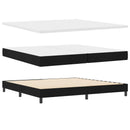 Box spring seng med hovedgærde Sort 200 x 200 cm Stof