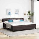 Box spring seng med hovedgærde Mørk Brun 200 x 200 cm Stof