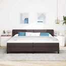 Box spring seng med hovedgærde Mørk Brun 200 x 200 cm Stof