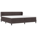 Box spring seng med hovedgærde Mørk Brun 200 x 200 cm Stof