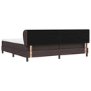 Box spring seng med hovedgærde Mørk Brun 200 x 200 cm Stof