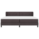 Box spring seng med hovedgærde Mørk Brun 200 x 200 cm Stof