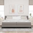 Box spring seng med hovedgærde Gråbrun 200 x 200 cm Stof