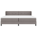 Box spring seng med hovedgærde Gråbrun 200 x 200 cm Stof