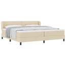 Box spring seng med hovedgærde Creme 200 x 200 cm Stof