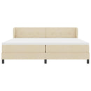 Box spring seng med hovedgærde Creme 200 x 200 cm Stof