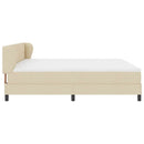 Box spring seng med hovedgærde Creme 200 x 200 cm Stof