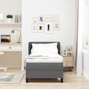 Box spring seng med hovedgærde Mørkegrå 80 x 200 cm Stof