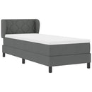 Box spring seng med hovedgærde Mørkegrå 80 x 200 cm Stof