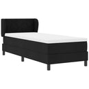 Box spring seng med hovedgærde Sort 80 x 200 cm Stof