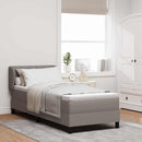 Box spring seng med hovedgærde Gråbrun 80 x 200 cm Stof