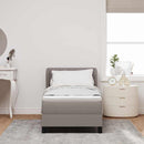 Box spring seng med hovedgærde Gråbrun 80 x 200 cm Stof