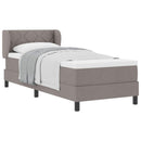Box spring seng med hovedgærde Gråbrun 80 x 200 cm Stof
