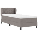 Box spring seng med hovedgærde Gråbrun 80 x 200 cm Stof