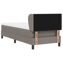 Box spring seng med hovedgærde Gråbrun 80 x 200 cm Stof