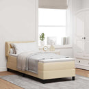 Box spring seng med hovedgærde Creme 80 x 200 cm Stof
