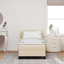 Box spring seng med hovedgærde Creme 80 x 200 cm Stof