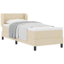 Box spring seng med hovedgærde Creme 80 x 200 cm Stof