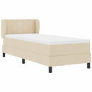 Box spring seng med hovedgærde Creme 80 x 200 cm Stof