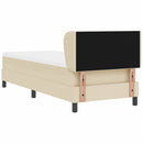 Box spring seng med hovedgærde Creme 80 x 200 cm Stof