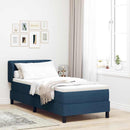 Box spring seng med hovedgærde Blå 80 x 200 cm Stof