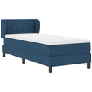 Box spring seng med hovedgærde Blå 80 x 200 cm Stof