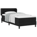 Box spring seng med hovedgærde Sort 90 x 190 cm Stof