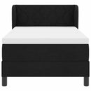 Box spring seng med hovedgærde Sort 90 x 190 cm Stof