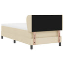 Box spring seng med hovedgærde Creme 90 x 190 cm Stof