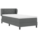 Box spring seng med hovedgærde Mørkegrå 90 x 200 cm Stof