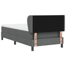 Box spring seng med hovedgærde Mørkegrå 90 x 200 cm Stof