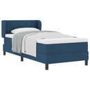 Box spring seng med hovedgærde Blå 90 x 200 cm Stof