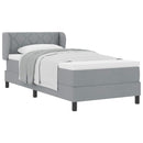 Box spring seng med hovedgærde Lysegrå 100 x 200 cm Stof