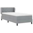 Box spring seng med hovedgærde Lysegrå 100 x 200 cm Stof