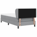 Box spring seng med hovedgærde Lysegrå 100 x 200 cm Stof