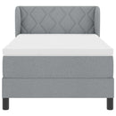 Box spring seng med hovedgærde Lysegrå 100 x 200 cm Stof