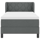 Box spring seng med hovedgærde Mørkegrå 100 x 200 cm Stof