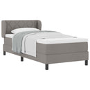 Box spring seng med hovedgærde Gråbrun 100 x 200 cm Stof