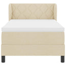 Box spring seng med hovedgærde Creme 100 x 200 cm Stof