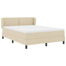 Box spring seng med hovedgærde Creme 140 x 190 cm Stof
