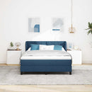 Box spring seng med hovedgærde Blå 140 x 190 cm Stof