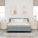 Box spring seng med hovedgærde Lysegrå 140 x 200 cm Stof