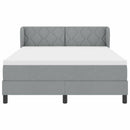 Box spring seng med hovedgærde Lysegrå 140 x 200 cm Stof
